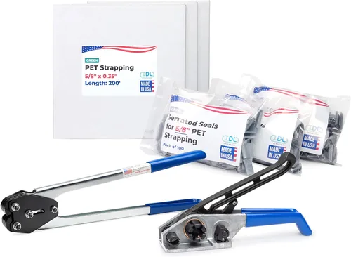 Miniatura 27 de IDL Packaging - PET-B-58-D Kit de flejado de poliéster de 5/8", estándar con dispensador - Todo lo que necesitas para atar un palet