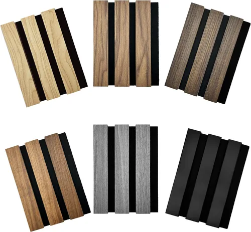 Miniatura 4 de RITOLLO Paneles de madera para pared de 4.92 x 7.68 pulgadas, paneles acústicos para decoración de pared interior, panel de absorción de sonido