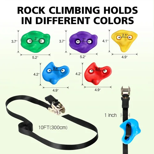 Miniatura 8 de 12 soportes de escalada de árboles ninja y cuerda de escalada de 6.56 pies para niños, kit de escalada de árboles para entrenamiento de carrera