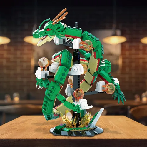 Miniatura 6 de JMBricklayer Juego de Construcción de Dragón para Adultos 70134, Modelo de Dinosaurio Coleccionable con Iluminación para Construir, Ideal