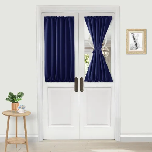 Miniatura 71 de DWCN Cortinas para puerta francesa: cortina térmica con bolsillo para barra para puertas con ventana de vidrio, puertas de cocina y patio