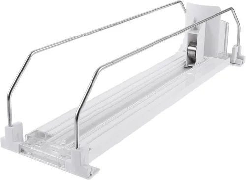 PRETYZOOM Organizador de bebidas para nevera, 12.2 in/12 pulgadas, dispensador de botellas de beber autoempujante, dispensador de soda deslizante