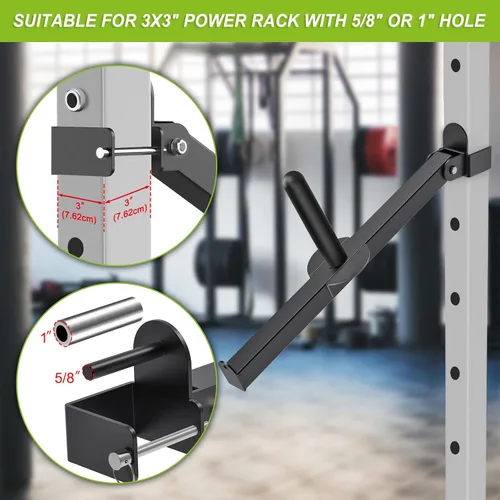 Miniatura 5 de Kipika Accesorio de estante de potencia para orificios de 5/8" y 1" - Equipo de gimnasio para casa resistente para estante de sentadillas de 2x2