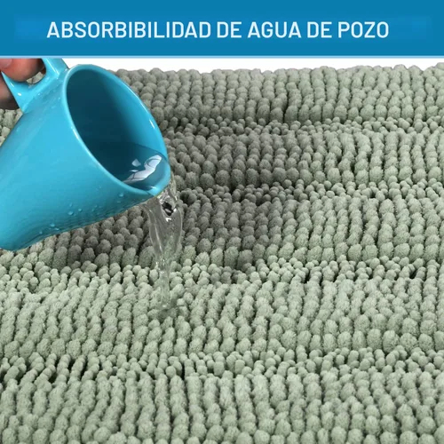 Miniatura 5 de H.VERSAILTEX Juego de 2 alfombras de baño de contorno de baño, tapetes de baño antideslizantes, ultra gruesas, absorbentes de agua, a rayas, Salvia