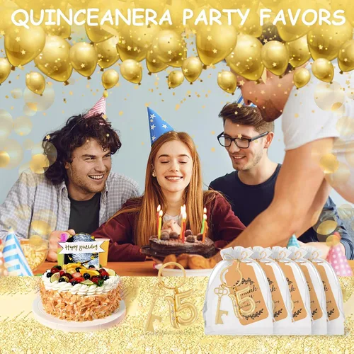 Miniatura 6 de 24 llaveros de Quinceañera para 15º Quinceañera, llavero a granel para fiesta de cumpleaños de 15, llavero de cerveza 15, abrebotellas, boda