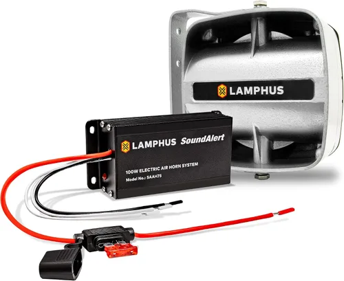 Miniatura 11 de LAMPHUS SoundAlert kit de amplificador de bocina de aire para policía de 100W [altavoz delgado de 118-124 dB]