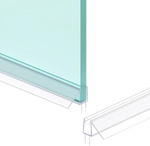 Miniatura 11 de Sello inferior de puerta de ducha, tira de sello de 2 piezas, PVC transparente, 36" de longitud, se ajusta a vidrio de 10 mm de espesor, previene