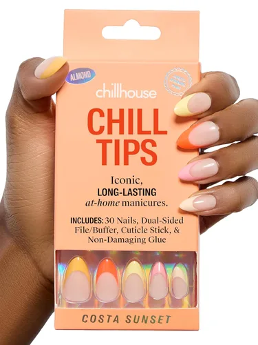Miniatura 15 de Chillhouse - Kit de uñas a presión con punta francesa Chill Tips, Bougie Barre (almendra) - 30 formas y tamaños de uñas - 2 semanas de uso - Ajuste