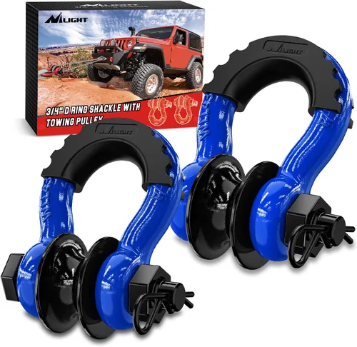 Miniatura 39 de Nilight - 2 grilletes en forma de anilla en D de 3/4 pulgadas con tornillo pasador de 7/8 pulgadas, 41 887 libras, resistentes a la rotura