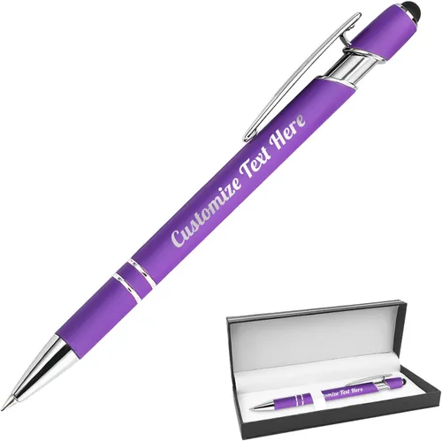 Miniatura 33 de Hasta 500 bolígrafos personalizados a granel con logotipo de mensaje de nombre comercial, bolígrafos grabados personalizados con lápiz óptico