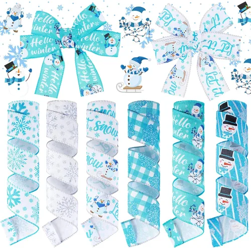 Miniatura 8 de 6 rollos de 30 yardas de cinta azul claro para baby shower, decoración de bienvenida para envolver regalos, caja de lazo, decoración de mesa