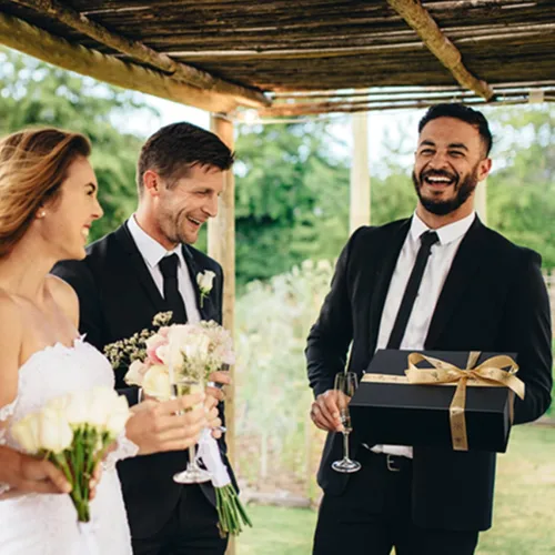 Miniatura 3 de Paquete de 4 Cajas de Regalo de 12x6x4 Pulgadas con Tapas de Cierre Magnético, Caja Negra Magnética para Boda, Propuesta de Padrinos y Damas