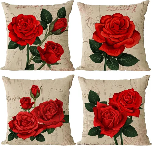 Miniatura 18 de Juego de 4 fundas de almohada decorativas de girasol de 12 x 12 pulgadas, fundas de almohada cuadradas de lino, fundas de almohada cuadradas de lino