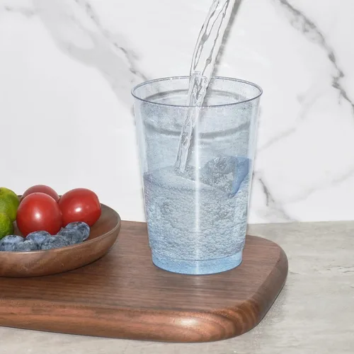 Miniatura 7 de Homy Feel Vasos de plástico con purpurina azul de 12 onzas – 50 tazas desechables de cóctel y vino para fiesta de boda