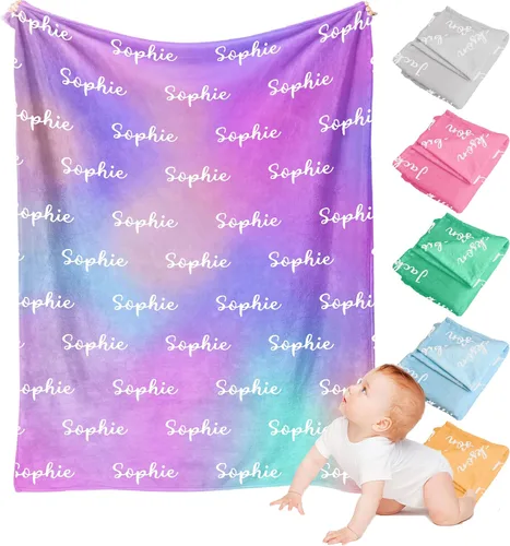 Manta personalizada con nombre para niños y adultos, manta personalizada con nombre personalizado para niños, niñas y niños, regalos de cumpleaños
