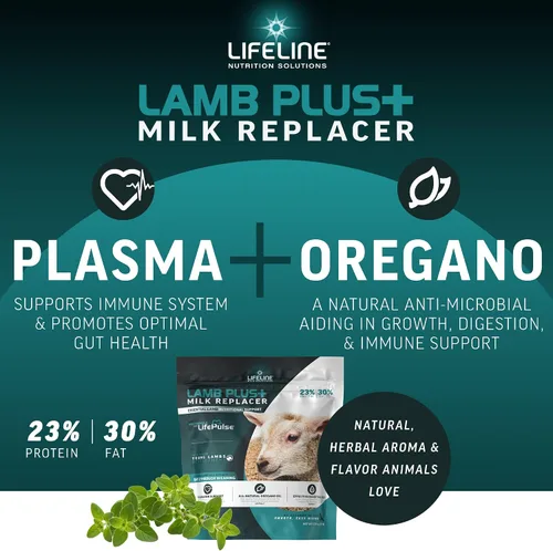 Miniatura 7 de ANNUSO LIFELINE Lamb Plus+ - Reemplazo de leche, bolsa de 6 libras, 23% de proteína y 30% de grasa, mejorado con LifePulse para mayor apoyo, fomenta