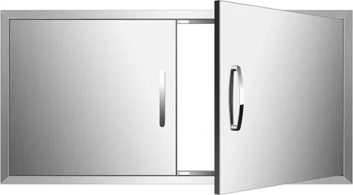Miniatura 10 de Puertas de cocina para exteriores, 31 pulgadas de ancho x 24 pulgadas de alto, puertas de acceso dobles para barbacoa, acero inoxidable 304