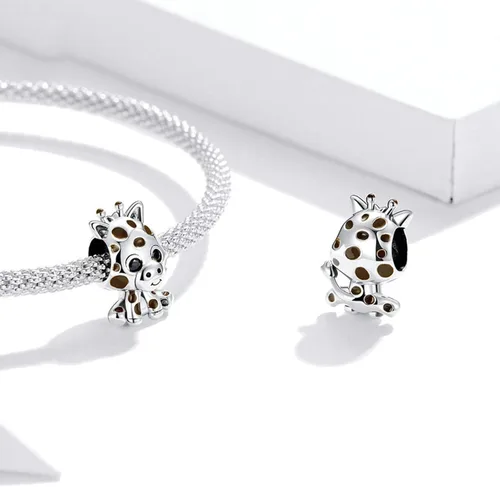 Miniatura 3 de Abalorio de plata de ley 925 con forma de jirafa y mono, para perro, para pulsera de pandora