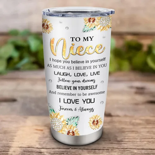 Miniatura 6 de Muilzon Regalos de sobrina de tía/tía/tío Tazas de 20oz, Regalos para sobrina para cumpleaños, graduación, día de San Valentín, Navidad, taza