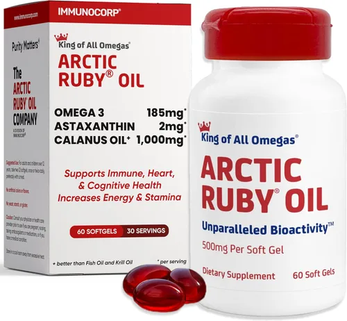 Aceite de rubí ártico de 1000 mg – Suplemento Omega 3 para mujeres y hombres con EPA, DHA y astaxantina 2 mg – Alternativa al aceite de pescado y