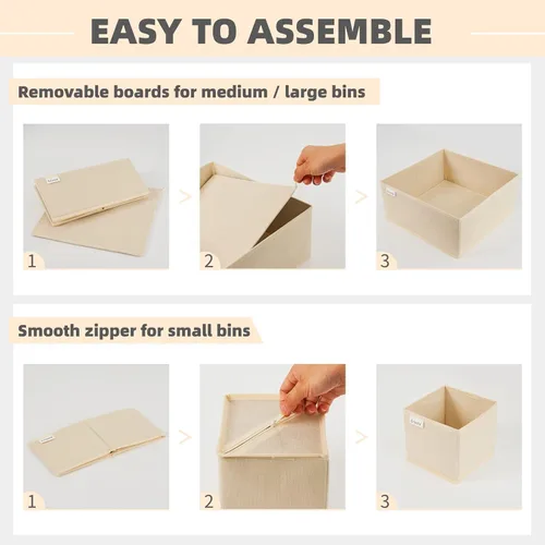 Miniatura 4 de Criusia Organizador de cajones de ropa, paquete de 8 organizadores de cajones para ropa interior, caja de almacenamiento de tela plegable