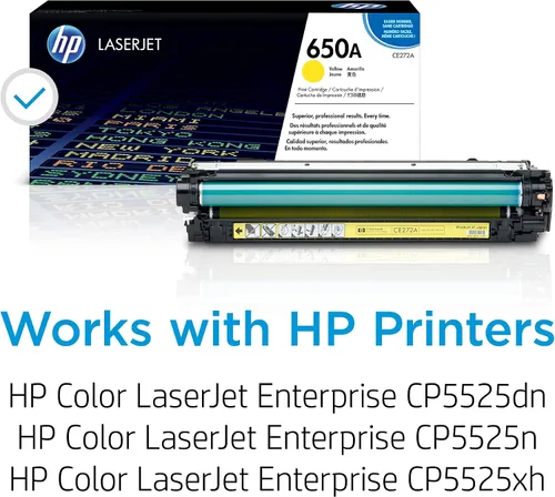 Miniatura 2 de HP Cartucho de tóner amarillo 650A Funciona Color LaserJet Enterprise CP5525 Series CE272A