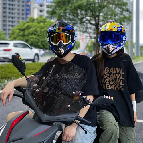 Miniatura 8 de Casco de motocross para jóvenes, aprobado por el DOT, cascos para niños ATV con gafas, guantes y máscara, para motocross, ATV, BMX Off-Road
