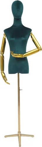 Miniatura 17 de Vestido de maniquí femenino con forma de torso, cuerpo de maniquí de costura ajustable de 63 a 81 pulgadas con soporte de metal y cabeza