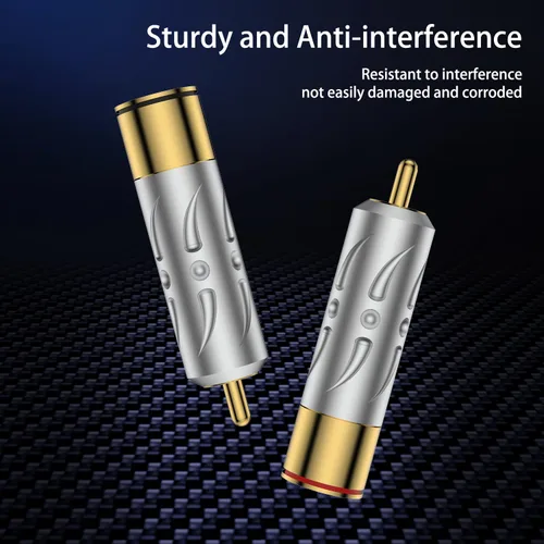 Miniatura 4 de Viborg 4pcs Hi-End RCA Macho Enchufes Cobre Puro Chapado en Oro Soldadura RCA Jack Conectores (VR109G)