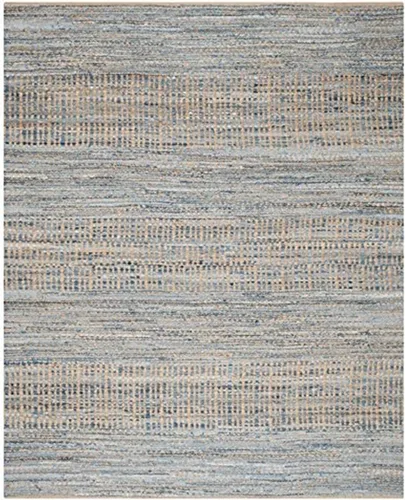 Miniatura 9 de SAFAVIEH Cape Cod Collection - Alfombra de pasillo, 2 pies 3 pulgadas x 6 pies, natural y azul, hecha a mano, tejido plano costero trenzado, ideal