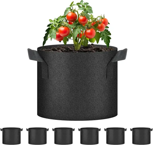 Miniatura 23 de HealSmart Paquete de 6 bolsas de cultivo no tejidas de 1 galón, macetas de tela de aireación con asas, adecuadas para frutas de jardín, verduras