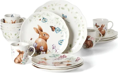 Miniatura 6 de Lenox 893456 Mariposa Prado Conejo Salero y Pimentero, Vajilla de Pascua