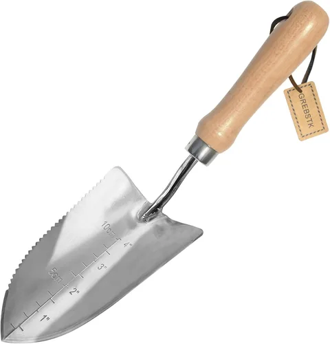 GREBSTK - Palas de jardinería de acero inoxidable para trasplantar en jardín, palas de profundidad, marcado, medición, herramienta para quitar