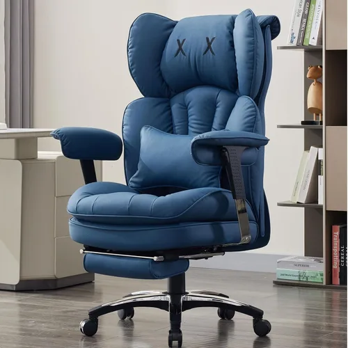 Efomao Silla de oficina grande y alta con reposapiés, silla de computadora de respaldo alto con reposabrazos ajustables, silla de oficina ejecutiva