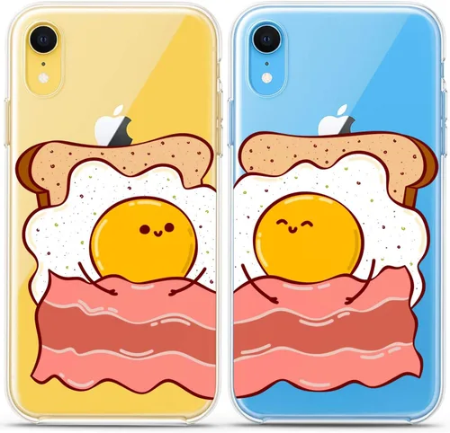Miniatura 7 de Fundas a juego para parejas compatibles con iPhone 16 15 14 13 12 11 Pro Max Mini Xs X 6s 8 Plus 7+ Xr 10 SE 5 pares de amigos, hojas lindas, gato
