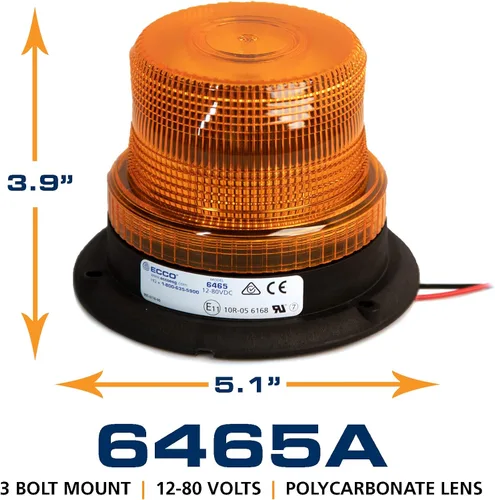 Miniatura 5 de Ecco Luz 6465A, SAE Clase III, montaje de 3 pernos, ámbar
