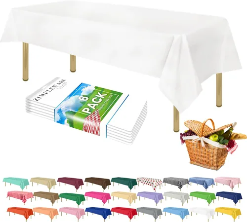 Miniatura 80 de Zimpleware - Mantel redondo de plástico para fiestas de 213 cm (84 pulgadas) de diámetro (paquete de 1, 6 y 12 unidades)