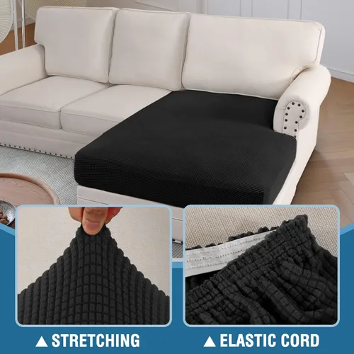 Miniatura 6 de H.Versailtex - Funda de sofá seccional de 1 pieza, funda deslizante para chaise con forma de L, funda de cojín separada para sofá seccional tanto
