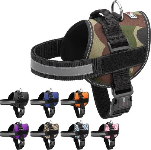 Miniatura 16 de Dogline Arnés para perro, chaleco reflectante ajustable sin tirones con asa para caminar, entrenar, transpirable, arnés sin estrangulamiento