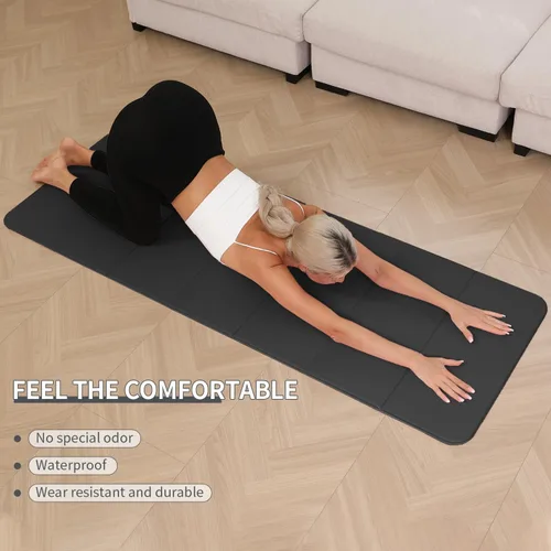 Miniatura 6 de PAIDU Esterilla de yoga plegable - 10mm extra gruesa, 190 x 66 cm, antideslizante, esterilla de ejercicio y fitness Certificada eco SGS, portátil