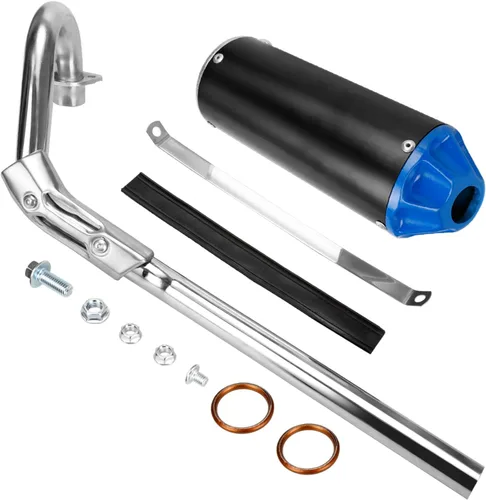FVRITO Kit de montaje de tubo silenciador de escape de alto rendimiento para CRF50 XR50 70cc 110cc 125cc Taotao DB14 DB10 SSR SR110 Rocketa xpro Azul