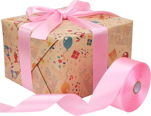 Miniatura 4 de Cinta de satén rosa de 1-1/2 pulgadas, rollo de cintas de tela sólida de 50 yardas para invitaciones de boda, ramos de novia, costura, decoraciones
