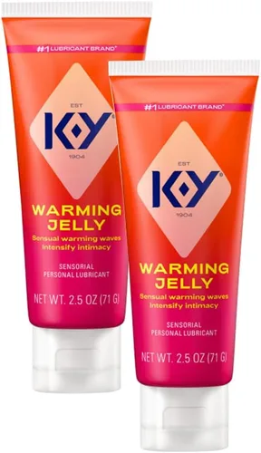 K-Y Warming Jelly - Fórmula a base de glicerina de 2.5 onzas líquidas, lubricante personal sensorial para hombres, mujeres y parejas y seguro de