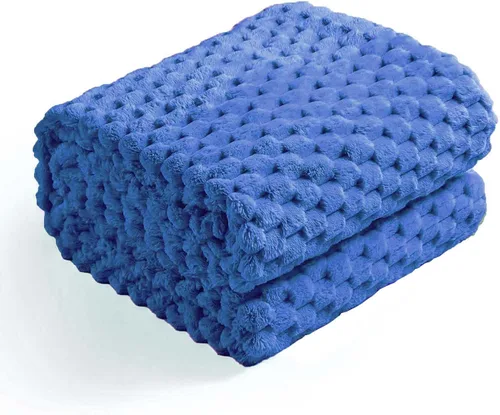 Miniatura 30 de Excervent - Manta de franela de lana de 50 x 70 pulgadas, mantas decorativas hexagonales de jacquard peludas para el hogar, camping y viajes, súper