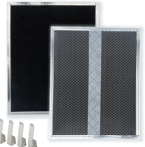WB02X10707 S99010308 - Filtro de repuesto de carbón de 10.8 x 13.3 x 0.1 pulgadas, paquete de 2 compatibles con campana extractora sin conductos