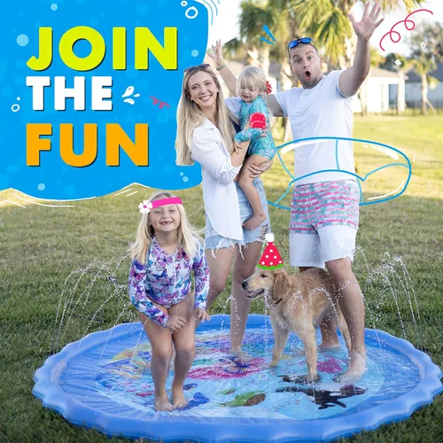 Miniatura 7 de SplashEZ Almohadilla de salpicaduras extra grande de 89 pulgadas para niños y perros, grandes juguetes al aire libre para niños pequeños de 1 a 3