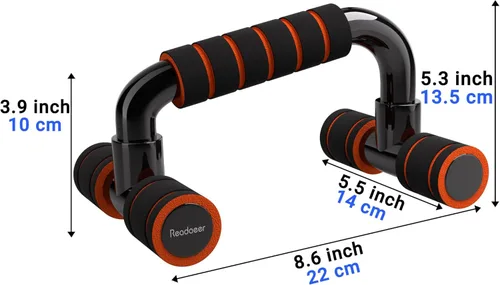 Miniatura 5 de READAEER Barras de Flexiones para Gimnasio, Equipo de Ejercicio, Fitness, 1 Par de Mangos de Flexiones con Agarre de Espuma Acolchada y Estructura