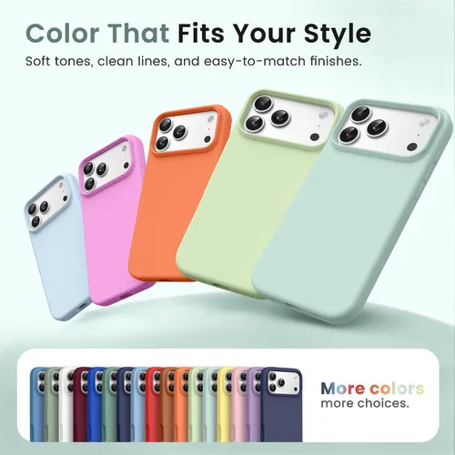 Miniatura 145 de GONEZ Funda de silicona para iPhone 15 Pro Max, compatible con Magsafe, protector de cámara + protector de pantalla, forro de microfibra suave
