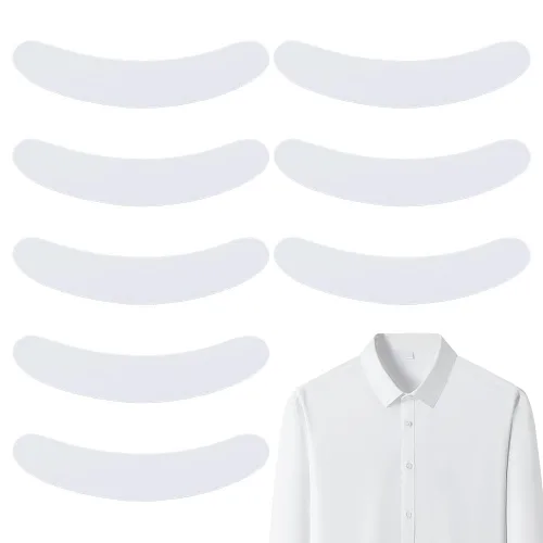 10 piezas de repuesto de cuello de pestaña blanca para clero, accesorio de tarjeta de collar de camisa de plástico, insertos de cuello para camisa