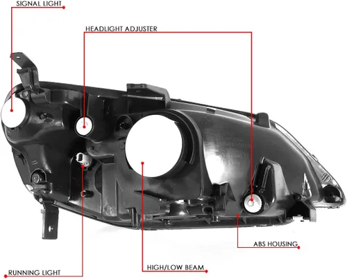 Miniatura 6 de DNA MOTORING Juego de faros compatible con Honda Civic Sedan/Coupe 01-03, Cromo/Ámbar, HL-OH-HC01-CH-AM